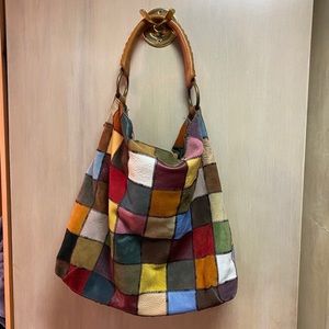 Lucky Brand Patchwork multicolor leather hobo Bag